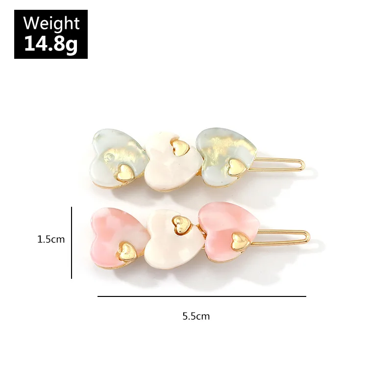 Заколки для волос с милым сердцем девочек модные металлические заколки