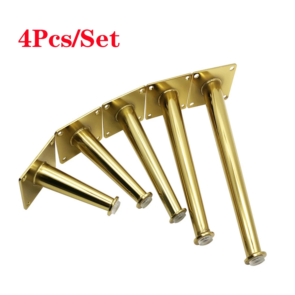 

1/2/4 pcs Of Gold Furniture Legs Tapered TV Cabinet Feet Sofa Legs Hardware Cabinet Feet High 150mm/200mm With Screws