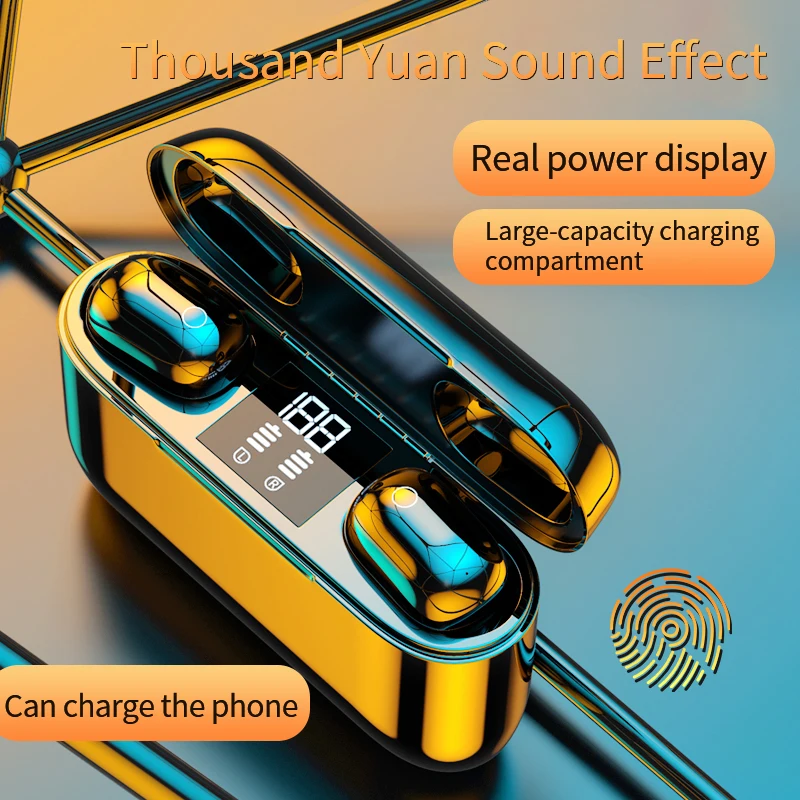 TWS 5 0 Bluetooth наушники беспроводные 9D Hifi водонепроницаемые с зарядной