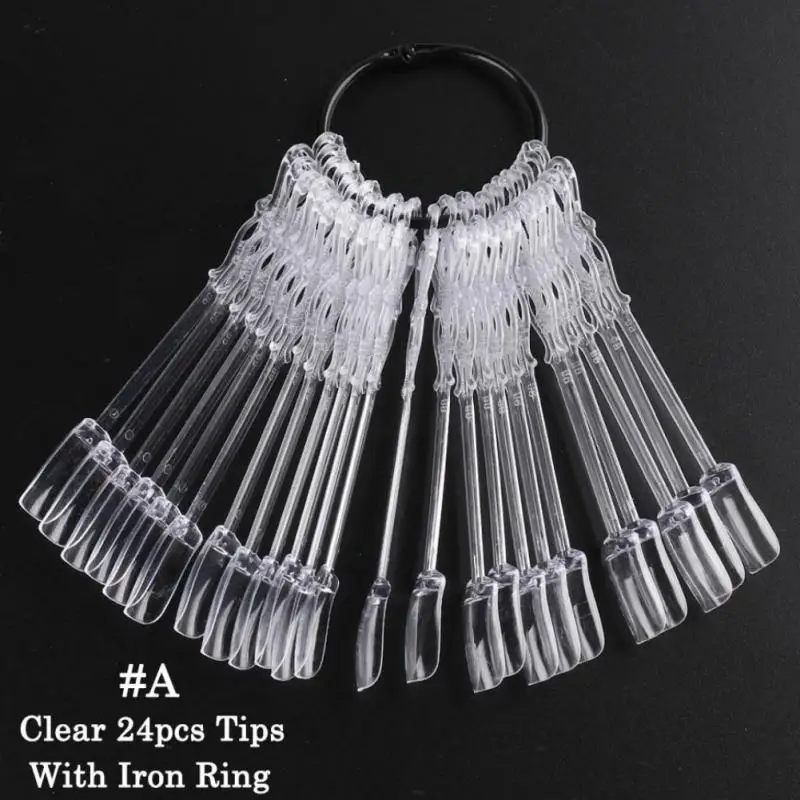 Прозрачные Натуральные Черные Накладные Типсы для дизайна ногтей дисплей