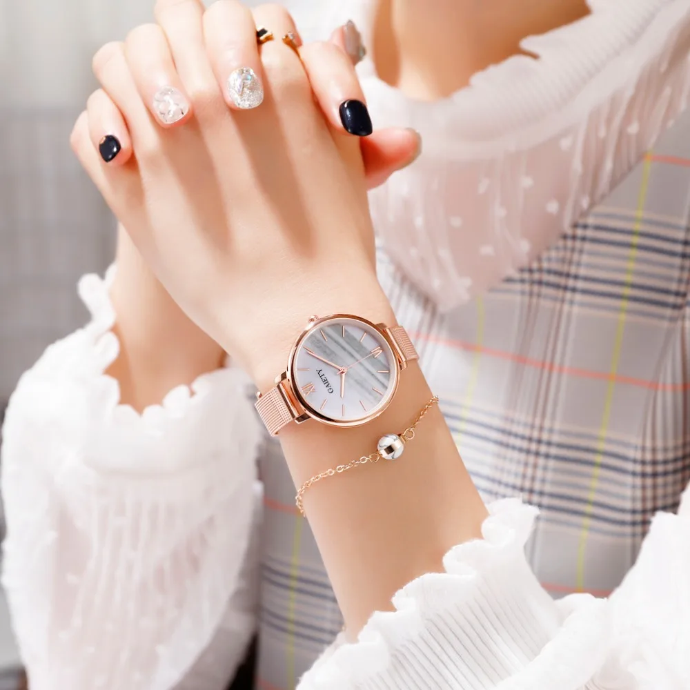 Женские часы под платье из нержавеющей стали роскошные брендовые кварцевые с