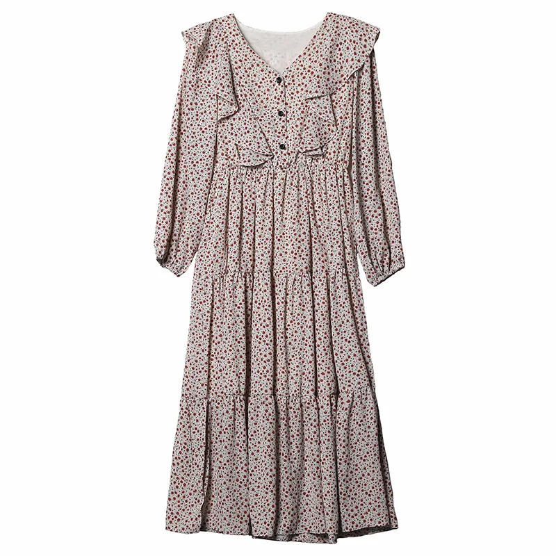 

2020 Long Sleeve Maternity Dresses Summer Chiffon Nursing Dress Floral Long Dress for Pregnant Women Breastfeeding Summer Dress