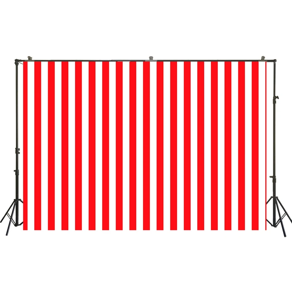Фотофон HUAYI для дня рождения декор стола с красными полосками цирк детский
