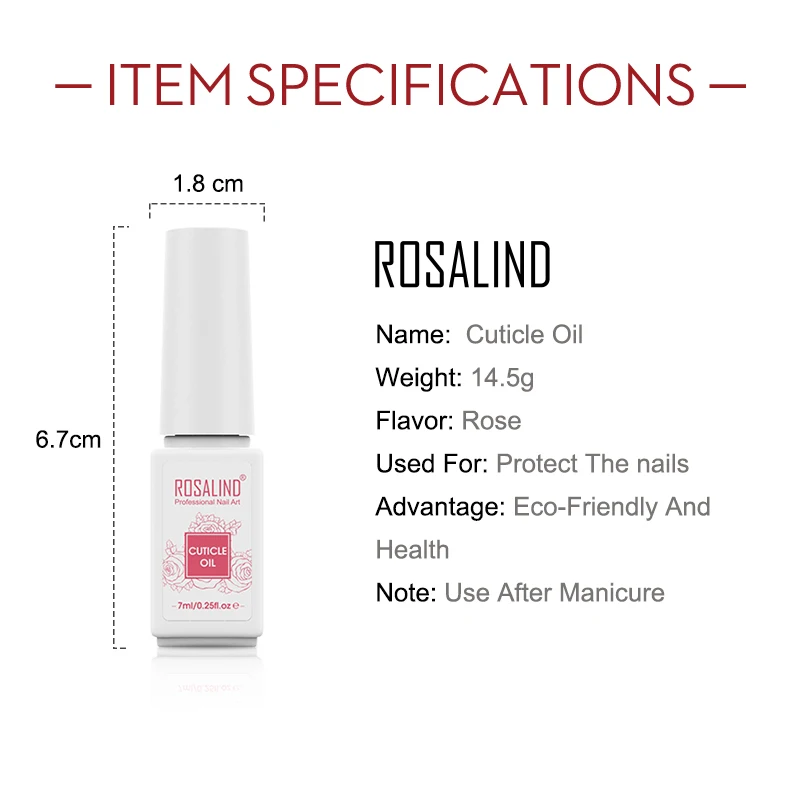 Масло для кутикулы ROSALIND восстанавливающее масло ногтей с розовым ароматом
