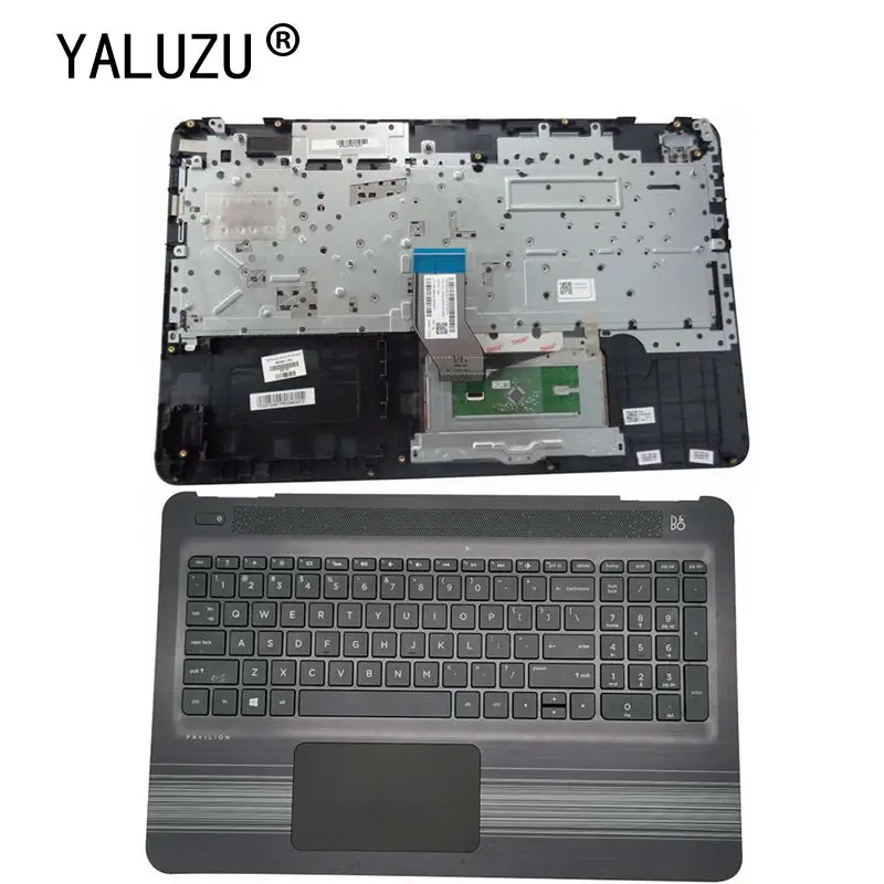 YALUZU New for HP Pavilion 15-AU 15-AW Palmrest Keyboard & Touchpad 856026-001 upper case KB bezel cover top shell