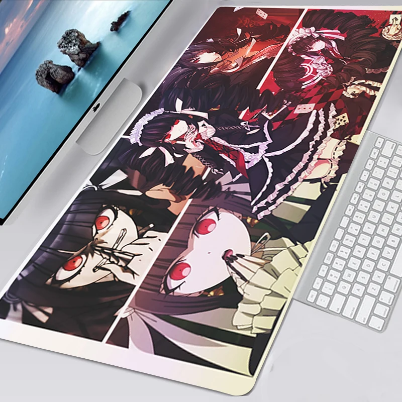 Danganronpa Anime Mousepad 30x60 Alfombrilla Gaming Accessories Non-slip Mouse Pad Large Mausepad 90x30 Cartoon Tappetino Mouse