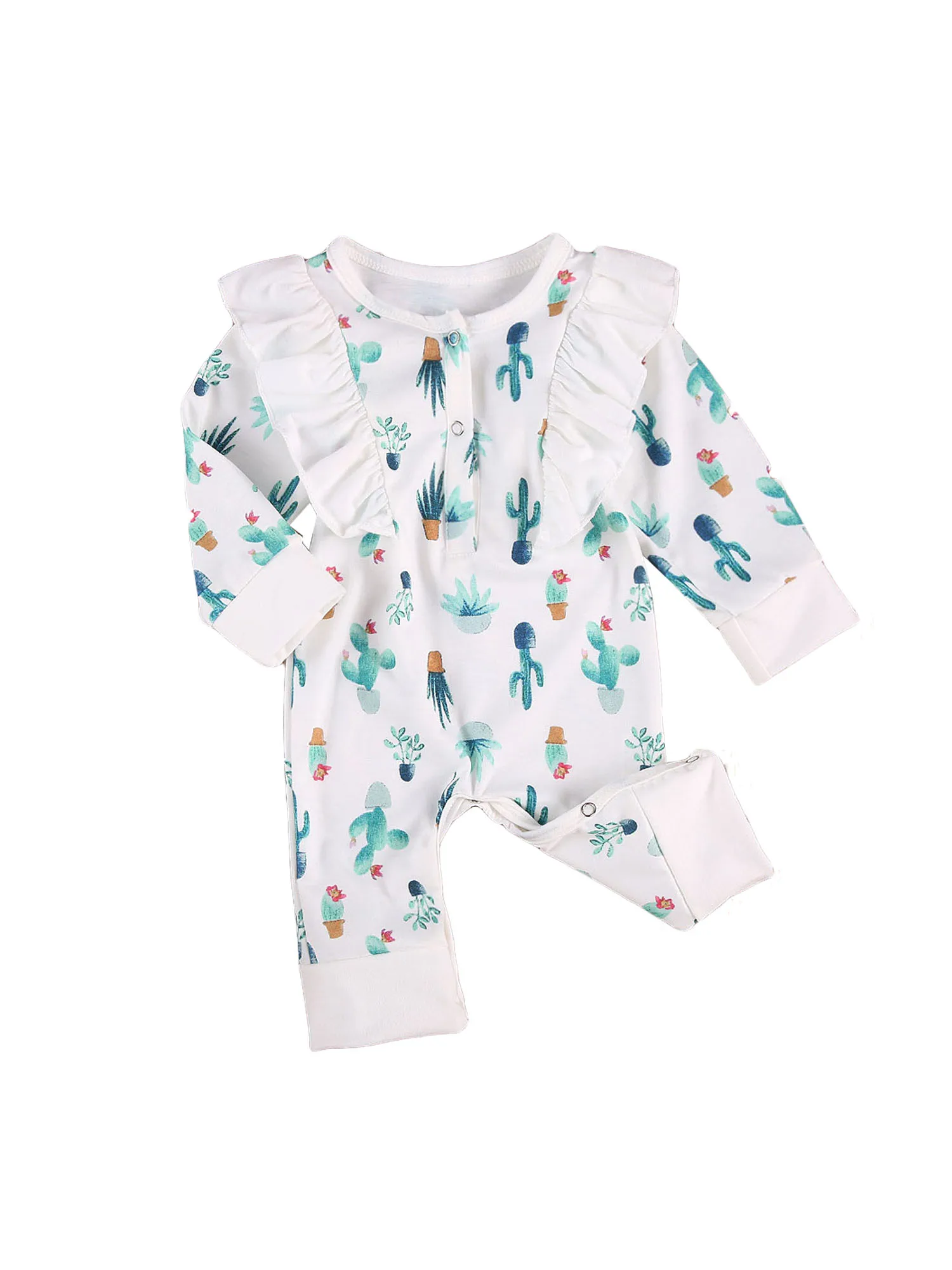 

Baby Girls Clothes 0-24M Newborn Girl Rompers Cotton Long Sleeve Strawberry Cactus Print Jumpsuit Baby One Pieces Outfit Clothes