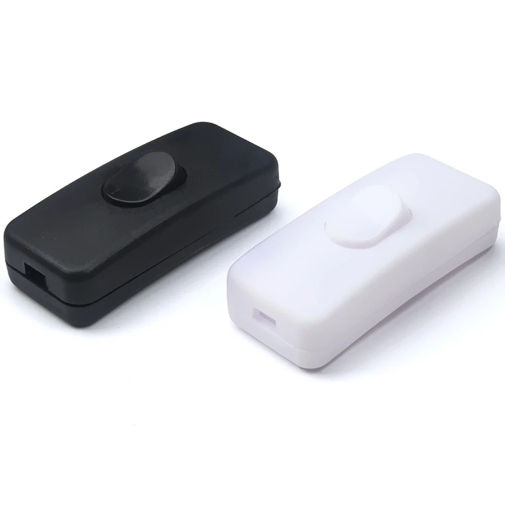 

White or Black Plastic Rocker Boat PushButton AC 250V 6A ON/OFF In Line Cord Switch White for Room Household BedSide
