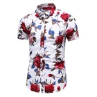2022 летняя рубашка с коротким рукавом, мужские повседневные пляжные Гавайские рубашки с цветочным рисунком, облегающие рубашки с цветочным рисунком для мужчин, размеры 5XL, 6XL, 7XL