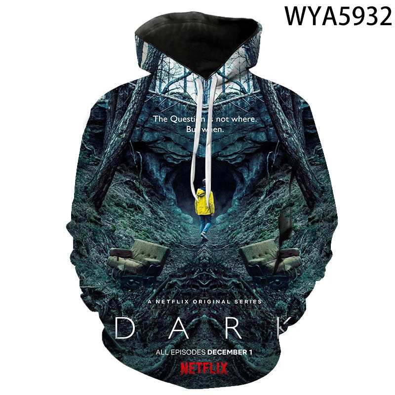 

New Men Women Children Hoodies Dark Netflix 3D Printed Streetwear Pullover Long Sleeve Boy Girl Kids Cool Sweatshirts Jacket