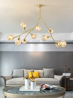 postmodern creative golden glass lampshade chandelier nordic interior lighting living room bedroom kitchen office hanging lamp