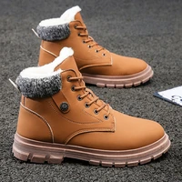 winter snow boots mens cotton shoes mens plus velvet mens shoes casual thickening warm martin boots cotton short boots