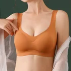 Бюстгальтер женский бесшовный из вискозы, мягкий тонкий Бралетт с чашками пуш-ап, нижнее белье, топ с мягкими чашечками для сна, Бралетт