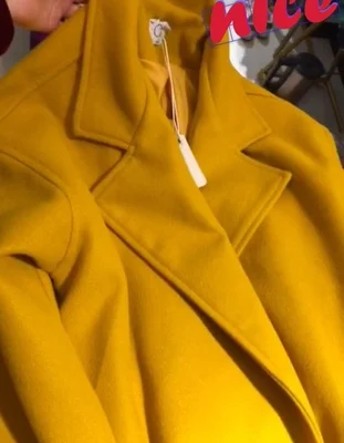 LUZUZI New Winter Coat Female Long Big Pocket Bandage Woolen Coat Women Loose Plus Size Abrigos Mujer Manteau Femme Hiver