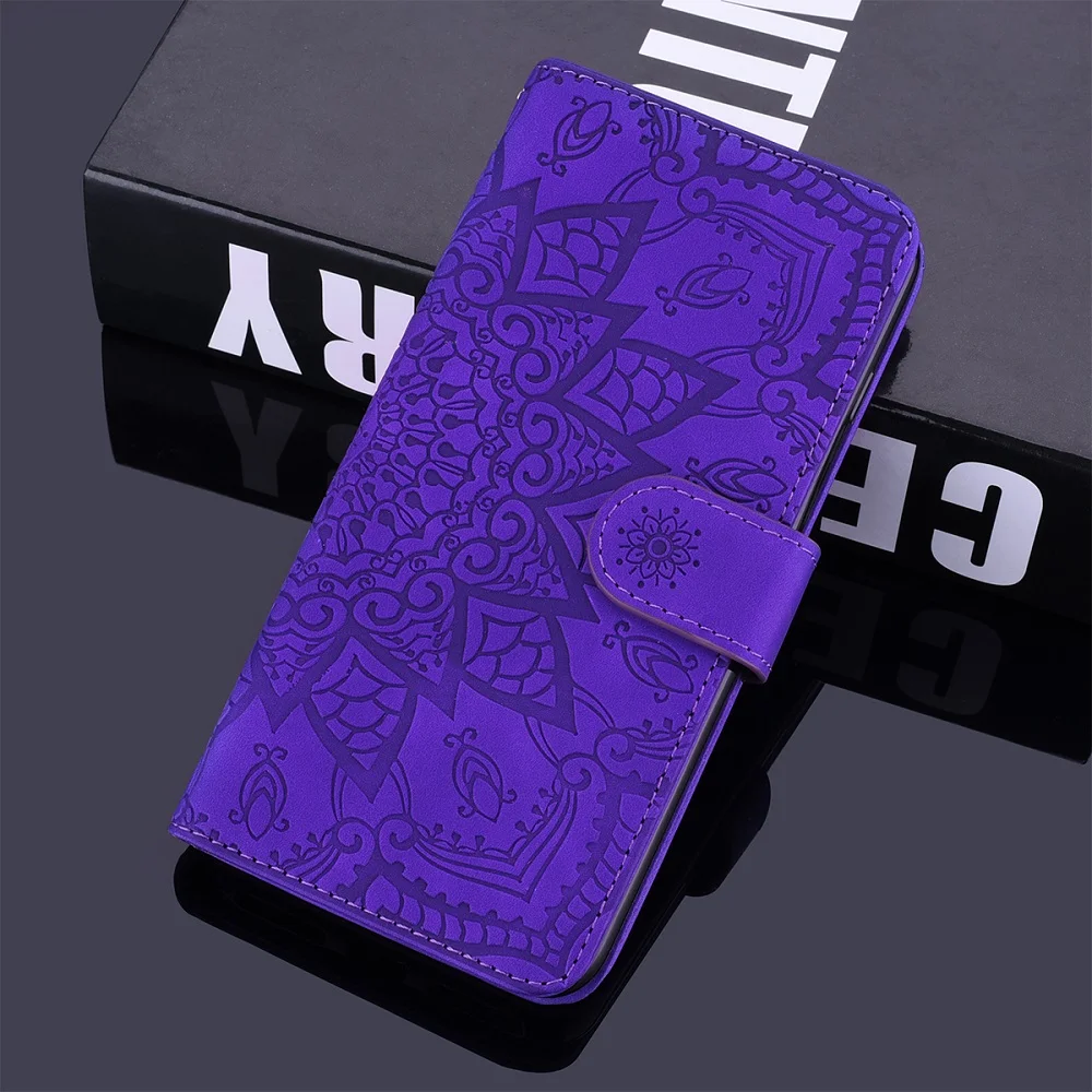 Purple Кожаный чехол-книжка с цветами для huawei P20 P30 Pro mate 20 10 Lite P Smart Z+ Y9 Y7 Y6 Honor 10 9 Lite чехол-кошелек - Цвет: Purple