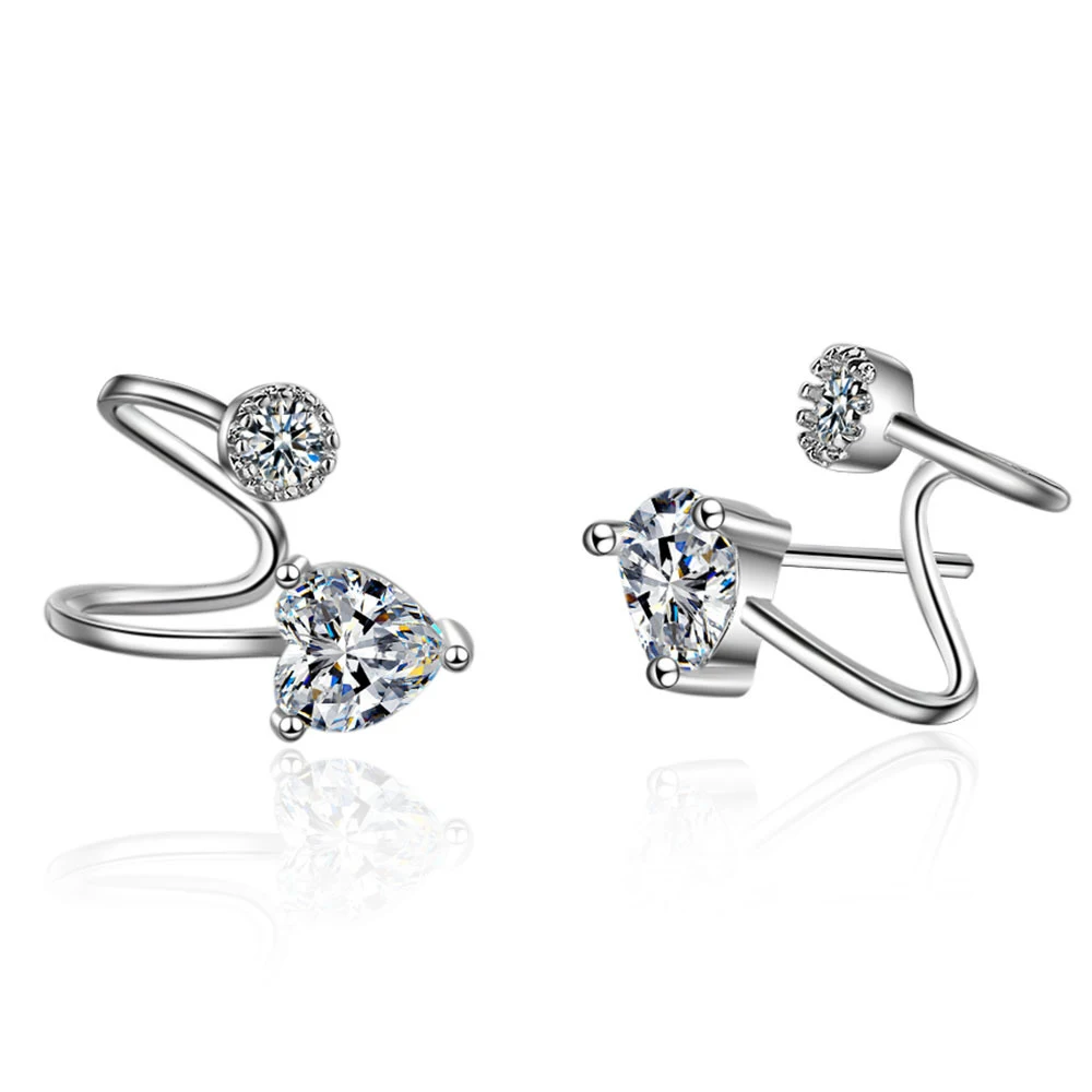 

Minimalist 925 Sterling Silver Round CZ Zircon Stud EarrHings for Wedding Party Gift Women Earring Jewelry Silver 925 pendientes