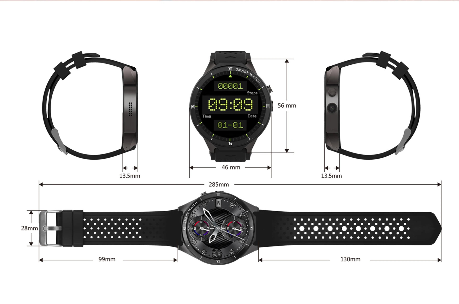 Kingwear KW88 Pro 3g умные часы на Android с камерой, шагомером, пульсометром, Wi-Fi, gps, умные часы для мужчин, для samsung gear S3, HUAWEI