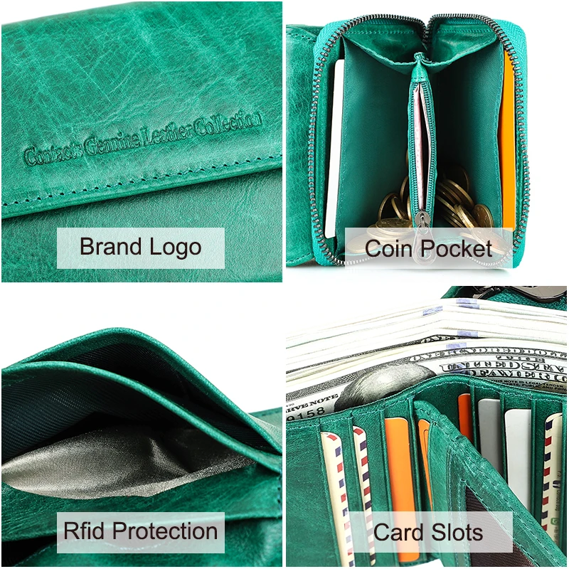 

Genuine Leather Wallet Women Clutch Bag Luxury Brand Female Coin Purse Small Rfid Card Holder Wallets Mini