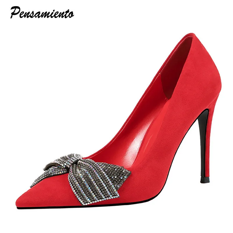 Брендовые блестящие женские туфли лодочки с бантом бабочкой элегантные офисные