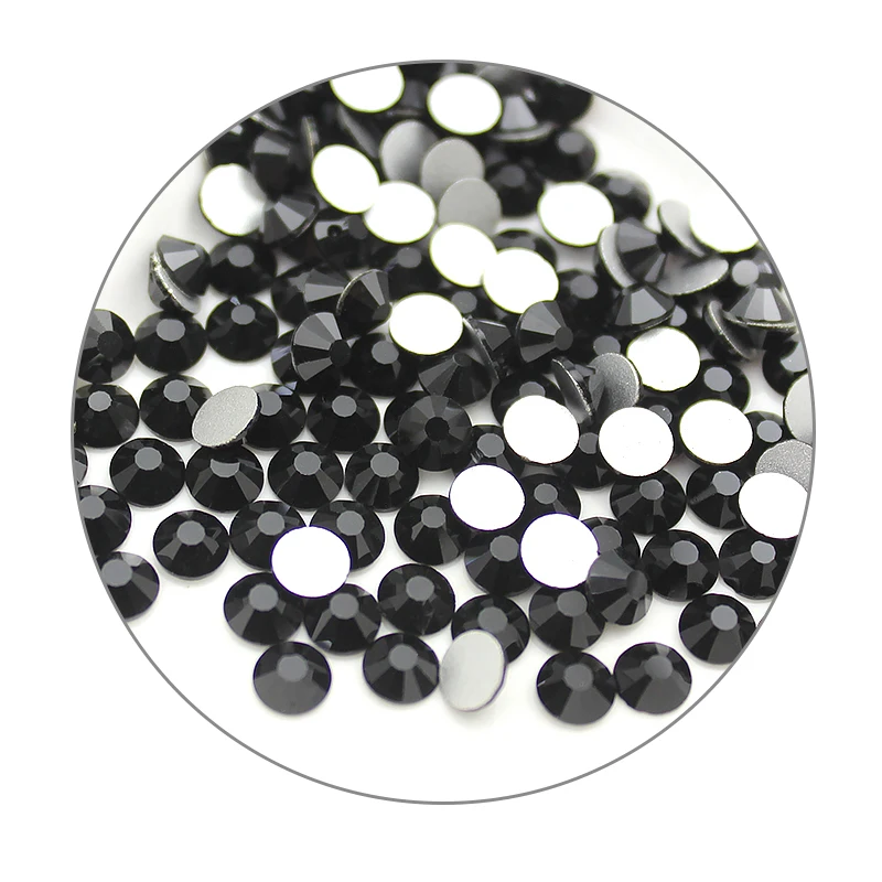 Высококачественное черное украшение для ногтей Стразы SS3 SS34 1440 шт Посеребренная