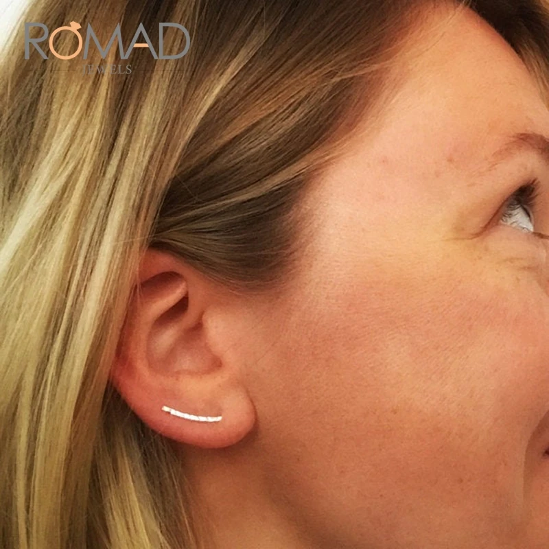 Romad Серьги из серебра S925 с неправильной текстурой и крючком для ушей, эксклюзивные серьги для женщин, ювелирные подарки.