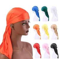 high quality thick satin silky durags for men women long tail du rag bandanas wigs men durag headwear headband headscarf