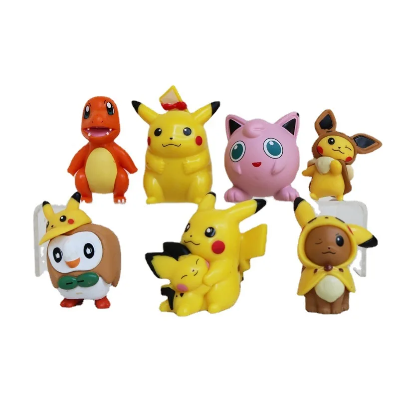 

Anime Pokemon 5.5-7cm PVC 7pcs/set Pikachu Jigglypuff Charmander Rowlet Action Figure Model Toys Gift for Children