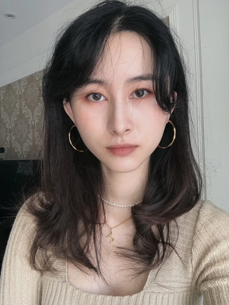 

J.hangke Highquality Brand design needle Ear ring Earrings For Women Gold Slub brass Earrings Jewellery