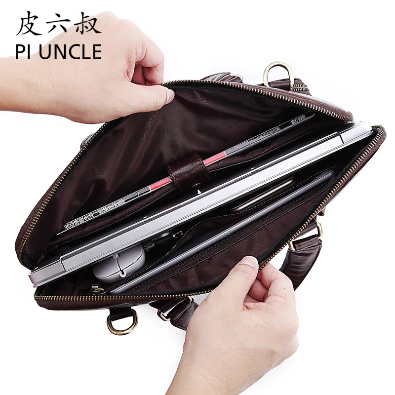 Новый Винтажный деловой мужской портфель из натуральной коровьей кожи сумка на