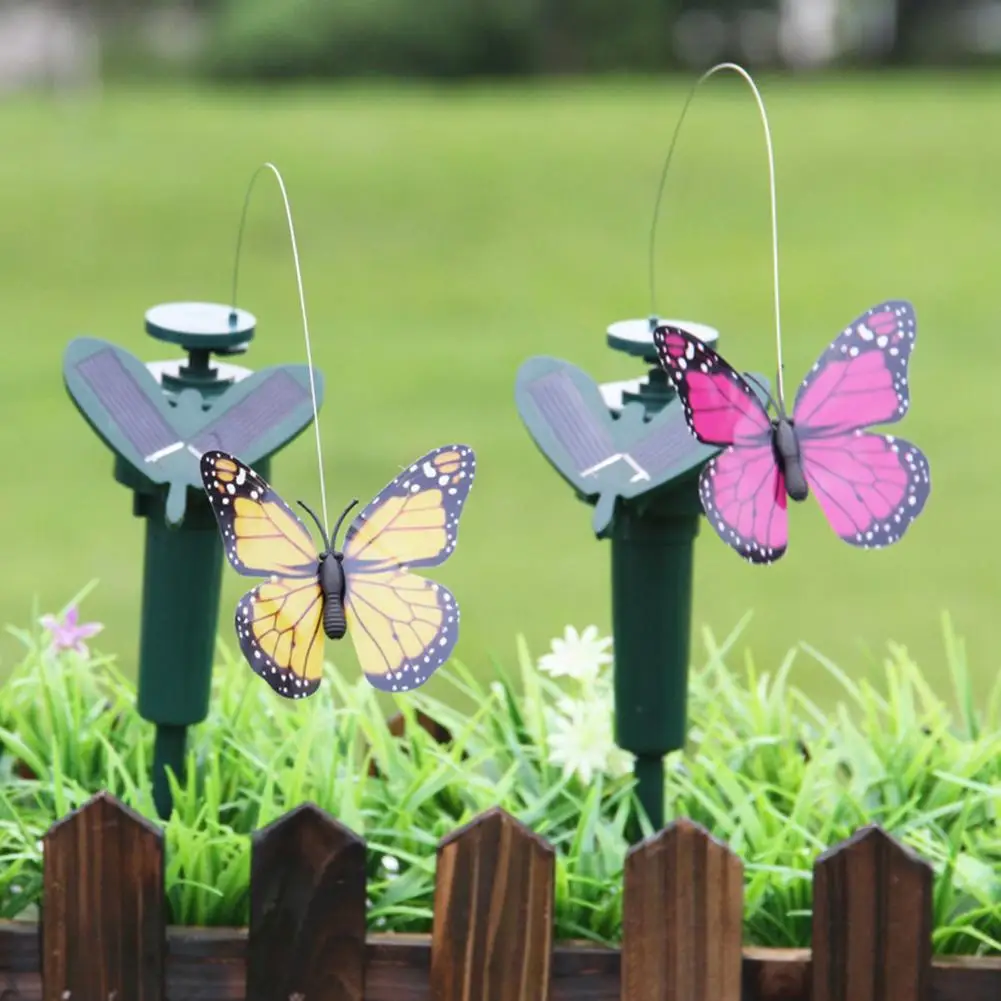 

Simulation Solar Powered Dancing Fluttering Butterflies Hummingbird Yard Decor Gifts Pretty Garden Potted Plant Decoration Decor