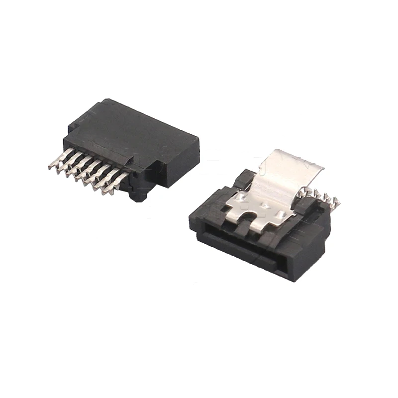 Online 500 Stücke SATA 7PIN Buchse Mit Frühling Interface SATA Netzteil SATA 7P Mit Schrapnell SATA Buchse Für Daten Kabel