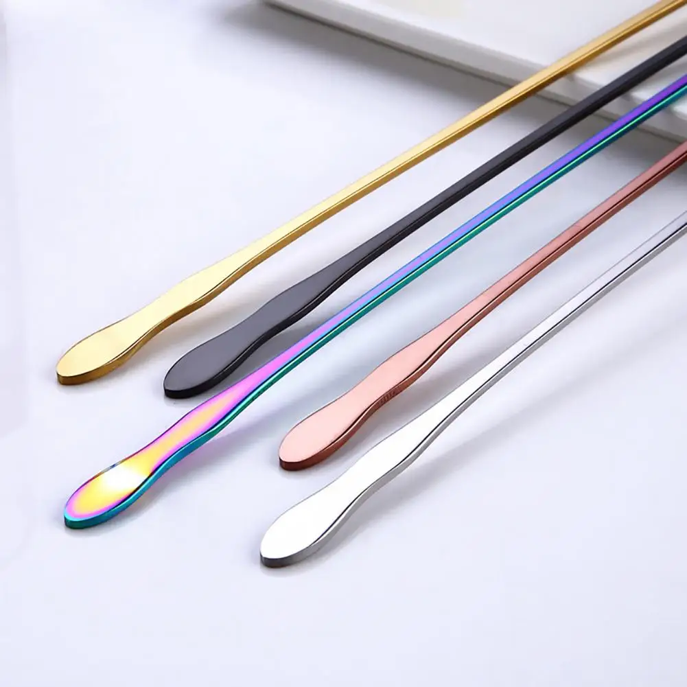 

Spoon Does Not Fade And Practical Long-handled Cocktail Mixing Spoon Gourd Handle Tableware Creative Coffee Spoon Household