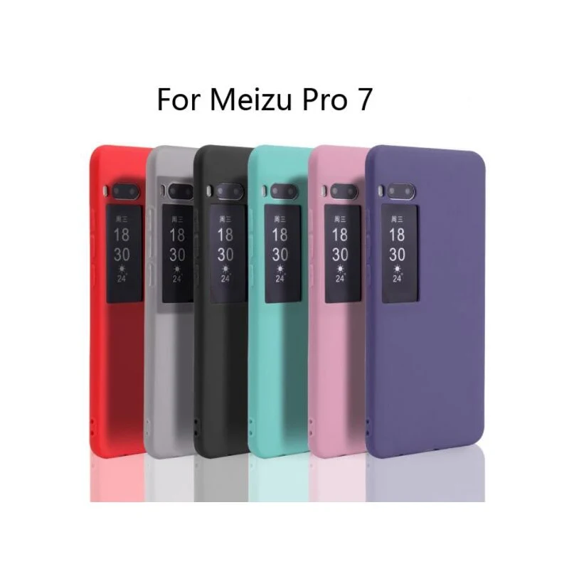 Силиконовый чехол из ТПУ для Meizu Pro 7 Pro7 прозрачный и матовый однотонный мягкий