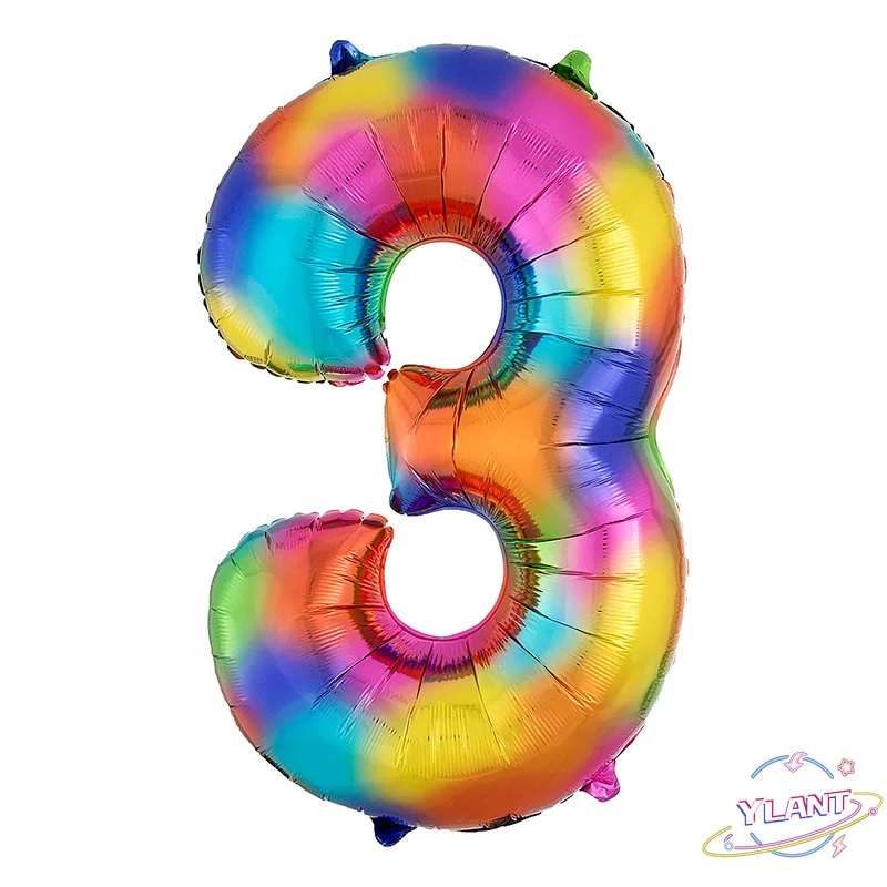 

SWT Rainbow Number Foil Balloons for Kids Happy Birthday Decoration Wedding Christmas Party Digital Gift