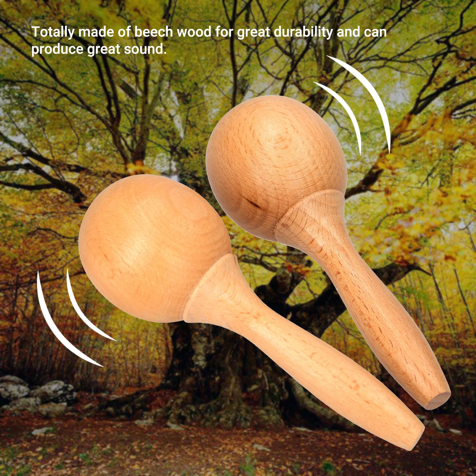 

Beech Maraca Rumba Shaker Rattles Percussion Instrument Wooden Maraca Pair Percussion Maraca Musical Instrument
