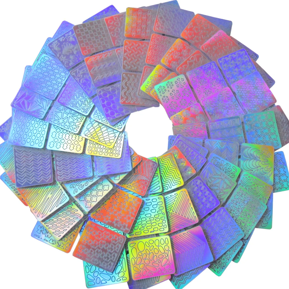 24 листа голографическое искусство ногтей виниловые наклейки трафарет для цветок