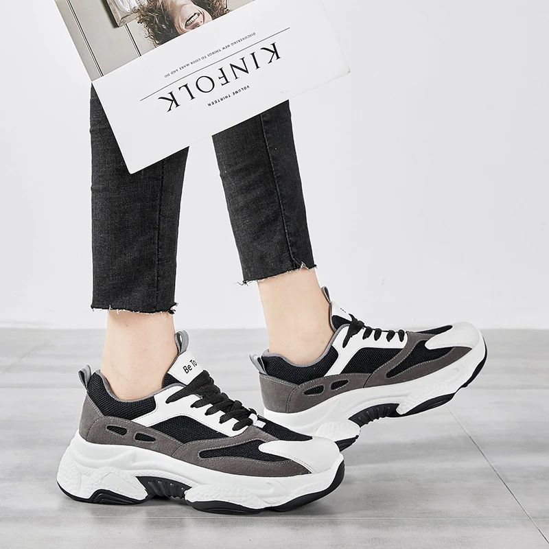 Новая Осенняя дышащая Студенческая спортивная обувь в Корейском стиле с сеткой