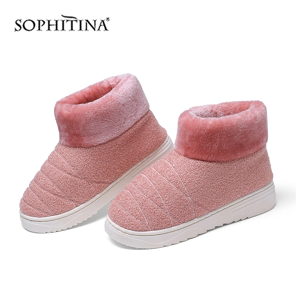 SOPHITINA/новые тапочки Зимняя теплая женская обувь Лидер продаж Удобные модные