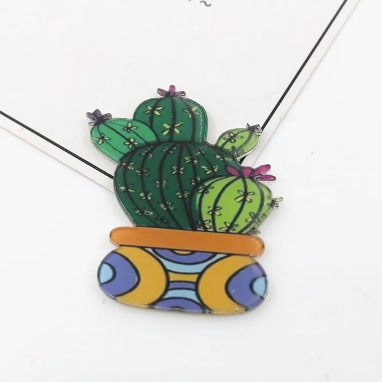 

Sailing Rain Plant Cactus Brooches Little Boy Girls Cute Kawaii Kids Women Brooch Pins Children DIY Acrylic Accessories
