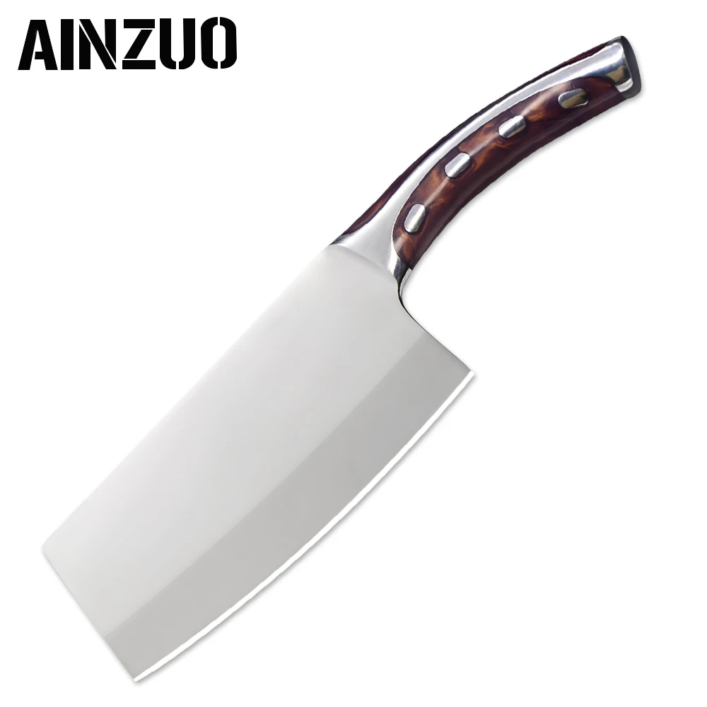 B.7 inch chopping AINZUO 4cr14mov нож из нержавеющей стали нож-Измельчитель 5 дюймов 6 дюймов 7 дюймов разделочные принадлежности для шеф-повара набор кухонных столовых приборов - Цвет: B.7 inch chopping