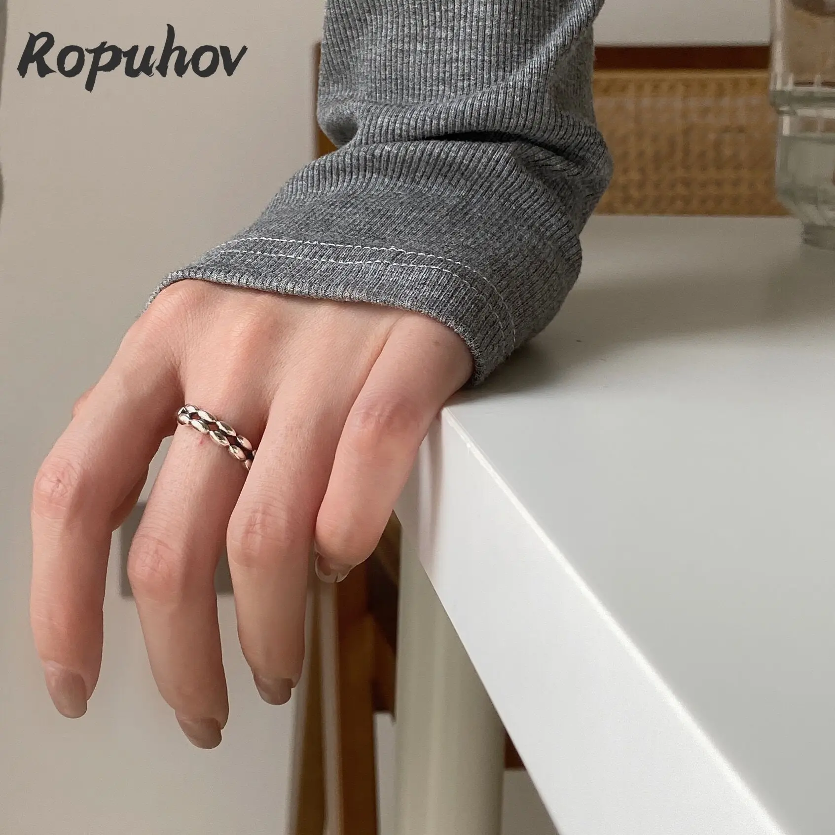 Ropuhov 2021 Новинка 925 серебро Ретро старинное Двухслойное кольцо с рисом