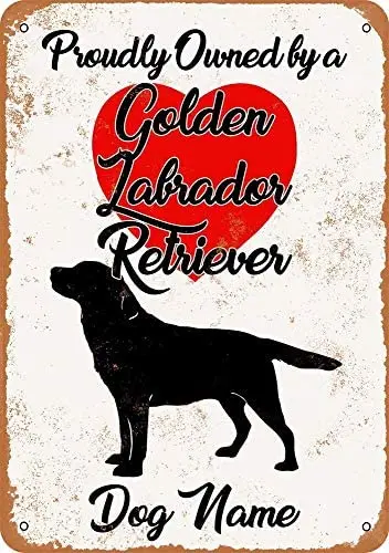 

Custom Dog Name Golden Lab Retriever Vintage Metal Sign