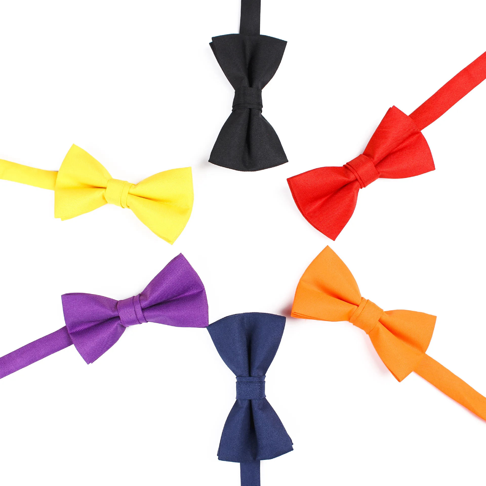 Мужской галстук бабочка Linbaiway черный однотонный в деловом стиле Свадебный для