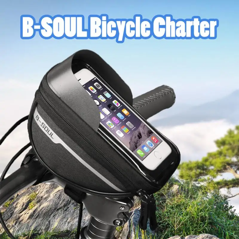 

B-soul Bicycle Handlebar Bags Bike Front Frame Bag Portable Waterproof Cycling Touch Screen Cell Mobile Phone Bag Dropshipping