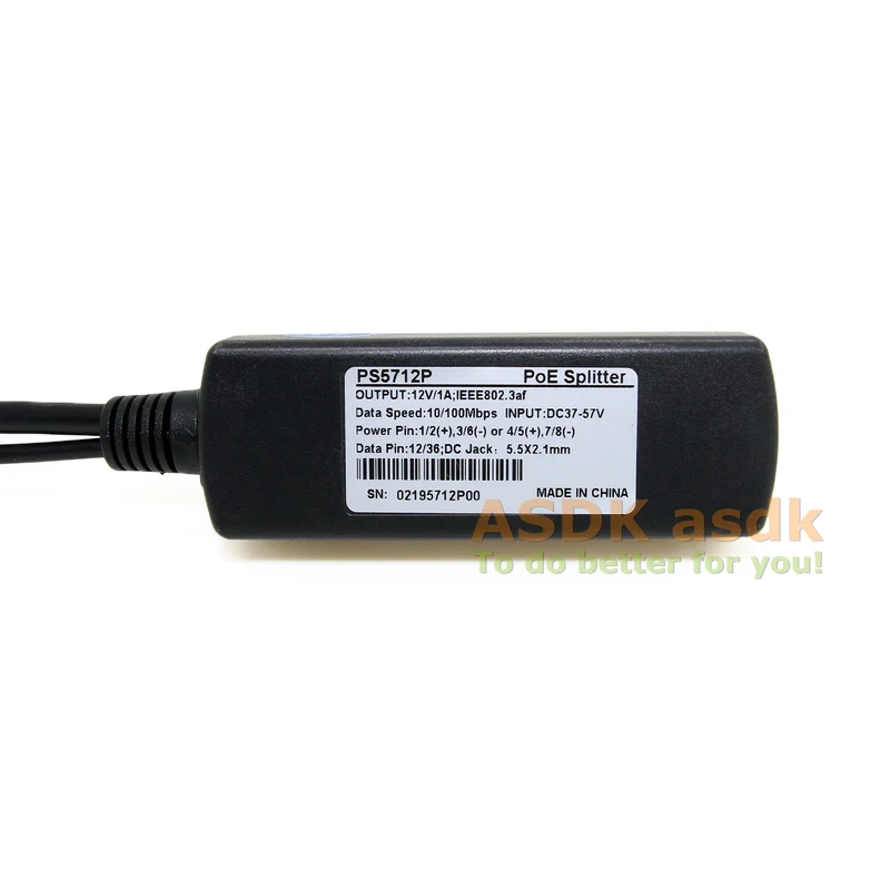 12V 1A Выход разделитель PoE с IEEE 802.3af Стандартный & 10/100 м Мощность over Ethernet для IP Камера
