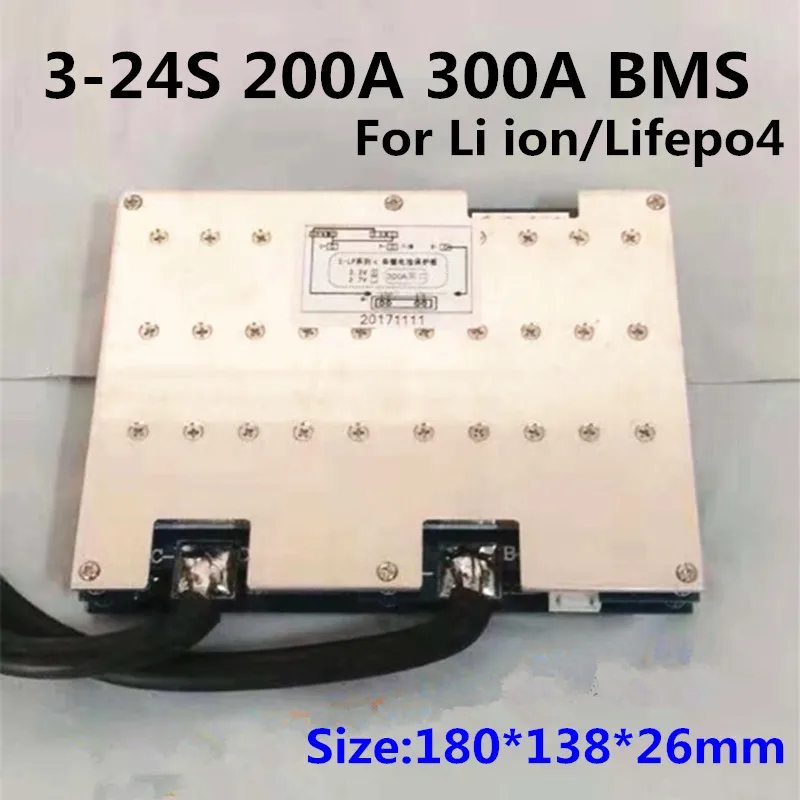 

BMS 20S Lifepo4 литий-ионная плата защиты батареи 300A 200A BMS 16S 20S с балансом для электрического трехколесного велосипеда, тележки для гольфа, батареи ...