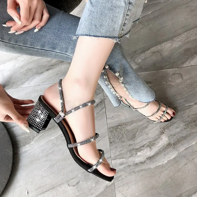 Женские сандалии со стразами женская обувь 2019 | Обувь
