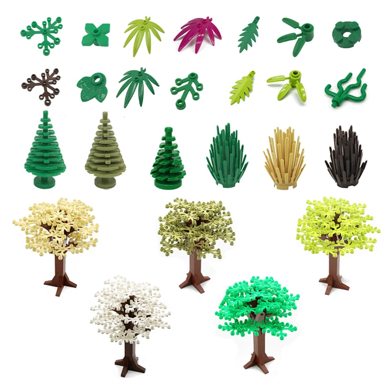 

Leaf Bushes Tree Maple leaf Palm tree Accessories Diy Building Blocks Creator Toys City Friends Accessory Gifts Assembly Kids
