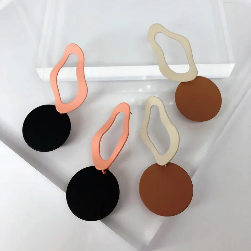 F.J4Z НОВЫЕ геометрические серьги для женщин модные деревянные акриловые