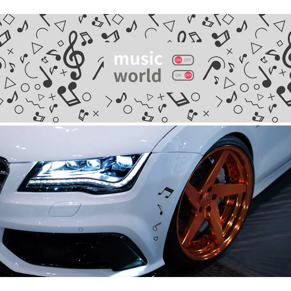 DSYCAR 1 шт. милые музыкальные наклейки на машину водонепроницаемые виниловые